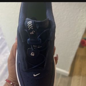 Boys Nike Air Force worm literally once my son only loves to wear crocs lol